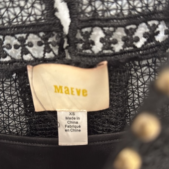 ANTHROPOLOGIE MAEVE AURALIS BLACK LACE TOP WITH GROMMETS XS - Picture 4 of 5